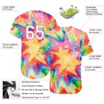 Regenbogen Farbstoff Weiß-Rosa Baseball Aquarell Jersey Custom Authentic Krawatte 3D