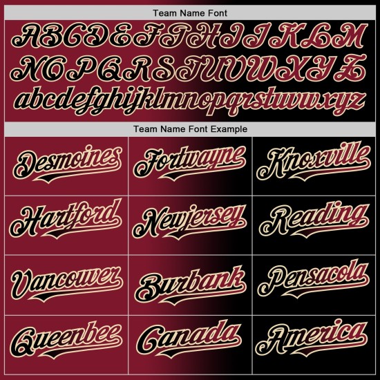 Custom Fashion Crimson-City Schwarz Baseball Authentic Jersey Creme Farbverlauf