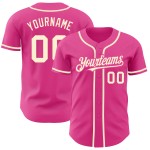Jersey Authentic Custom Creme Baseball Rosa