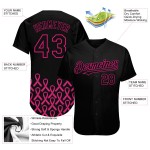 Krebs Pflege Authentische Rosa Band Jersey Custom Awareness Rosa Monat Baseball 3D Unterstützung Gesundheit Brust Heiße Frauen Schwarz