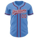 Baseball Authentic Custom Blau Purpur-Weiß Jersey Pulver