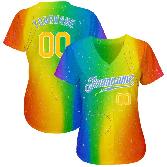 Authentisches Custom Jersey Baseball ist für LGBT Love Pride Rainbow Love Month