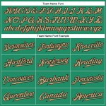 Grünes authentisches Baseball-Trikot Kelly Gold-Schwarz Old Custom