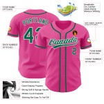 Kelly Custom Jersey Grün-Weiß Authentic Baseball Pink