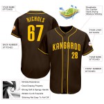 Jersey Gold Benutzerdefinierte Authentic Baseball Braun