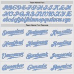 Nadelstreifen Jersey Blau-Grau Authentic Weiß Baseball Custom Light Navy