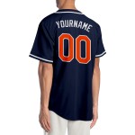 Baseball Authentic Orange-Weiß Navy Custom Trikot