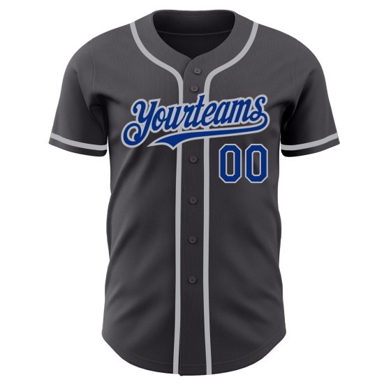 Benutzerdefinierte Royal-Grau Gray Steel Jersey Authentic Baseball