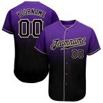 Baseball Fashion Fade Schwarz-Creme Custom Jersey Lila Authentic