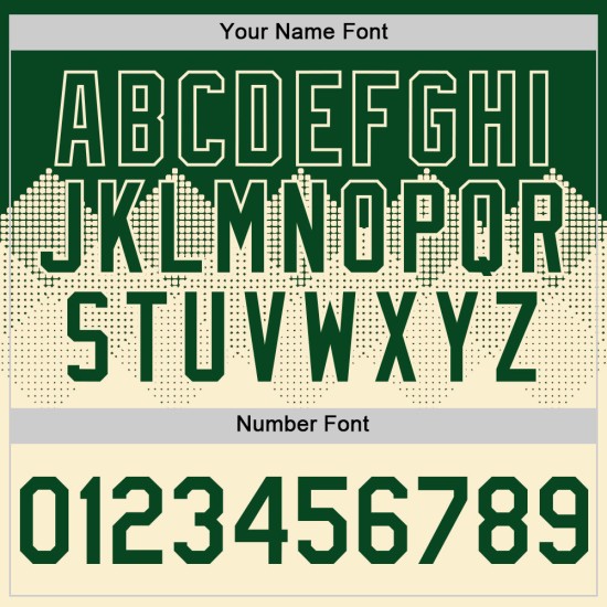 Authentische 3D Muster Jersey Grün Quadrat Gradienten Formen Baseball Creme Design Custom