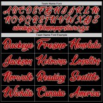 Authentisches schwarzes Custom-Trikot, grün-rot, Kelly Baseball