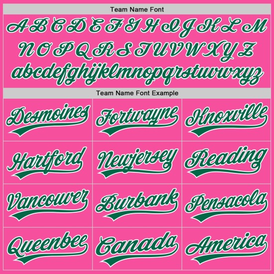 Kelly Custom Jersey Grün-Weiß Authentic Baseball Pink