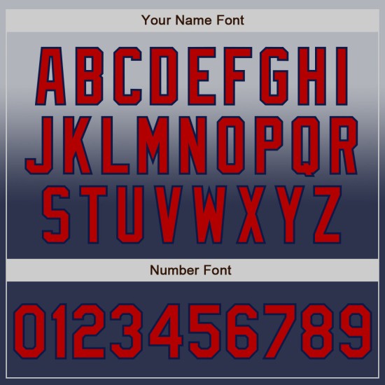 Fade Jersey Fashion Custom Grau Baseball Rot-Marineblau Authentic