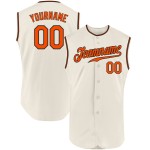 Orange-Schwarzes ärmelloses Creme-Trikot Authentic Baseball Custom