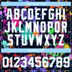 Damen Jersey Splashes Cropped V-Ausschnitt Custom Graffiti Blau Muster 3D Weiß-Licht Baseball