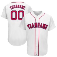 Custom Baseball Jersey Weiß Rot-Marine
