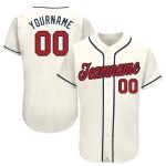 Custom Jersey Creme Rot-Marine Baseball