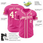 Jersey Authentic Custom Creme Baseball Rosa
