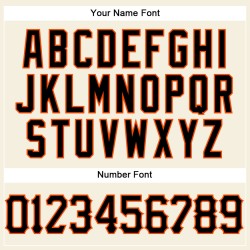 Authentisches Custom Baseball Trikot Nadelstreifen Creme Schwarz Schwarz-Orange