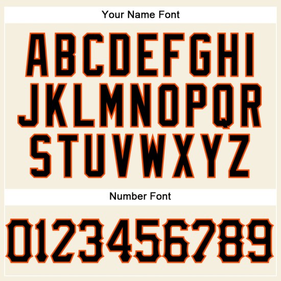 Authentisches Custom Baseball Trikot Nadelstreifen Creme Schwarz Schwarz-Orange