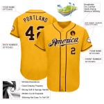 Custom Jersey Braun-Weiß Baseball Authentic Gold