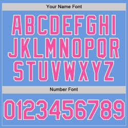 Jersey Blau Throwback Authentic Custom Pink-Weiß Helles Baseball