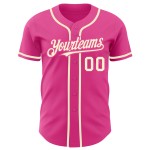 Jersey Authentic Custom Creme Baseball Rosa