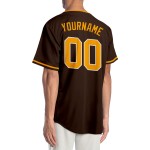 Baseball Braun Trikot Custom Gold-Weiß Authentic
