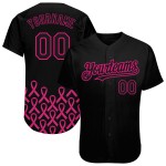 Krebs Pflege Authentische Rosa Band Jersey Custom Awareness Rosa Monat Baseball 3D Unterstützung Gesundheit Brust Heiße Frauen Schwarz