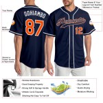 Baseball Authentic Orange-Weiß Navy Custom Trikot