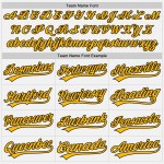 Benutzerdefinierte authentische Jersey Gold Nadelstreifen weiß Baseball schwarz
