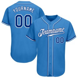 Jersey Custom Blue Powder Authentic Baseball Royal-Weiß