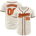 Authentisches orange-schwarzes Baseballtrikot, cremefarben, individuell