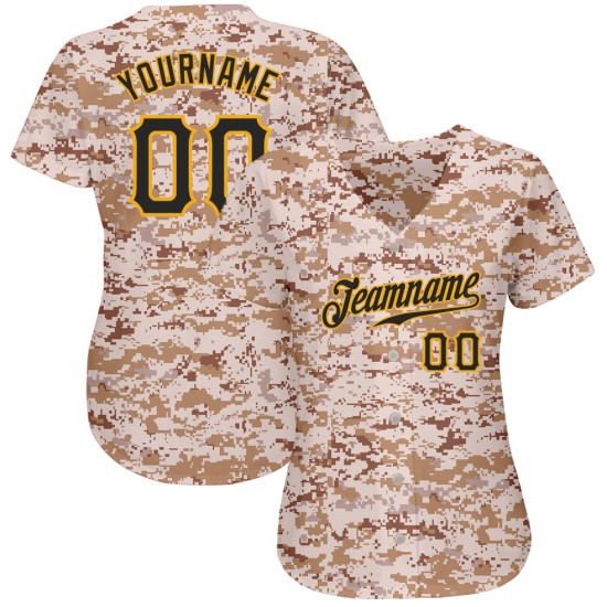 Schwarz-Gold Salute To Custom Jersey Camo Baseball Authentic Service