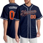 Baseball Authentic Orange-Weiß Navy Custom Trikot
