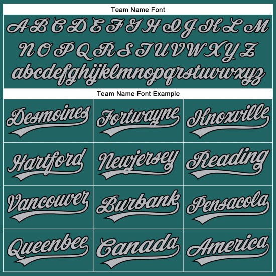 Teal Grau Baseball Nadelstreifen Jersey Schwarz Authentic Custom