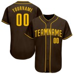 Jersey Gold Benutzerdefinierte Authentic Baseball Braun